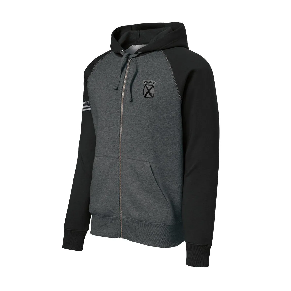 10th Mountain Color Block Zip Up Hoodie