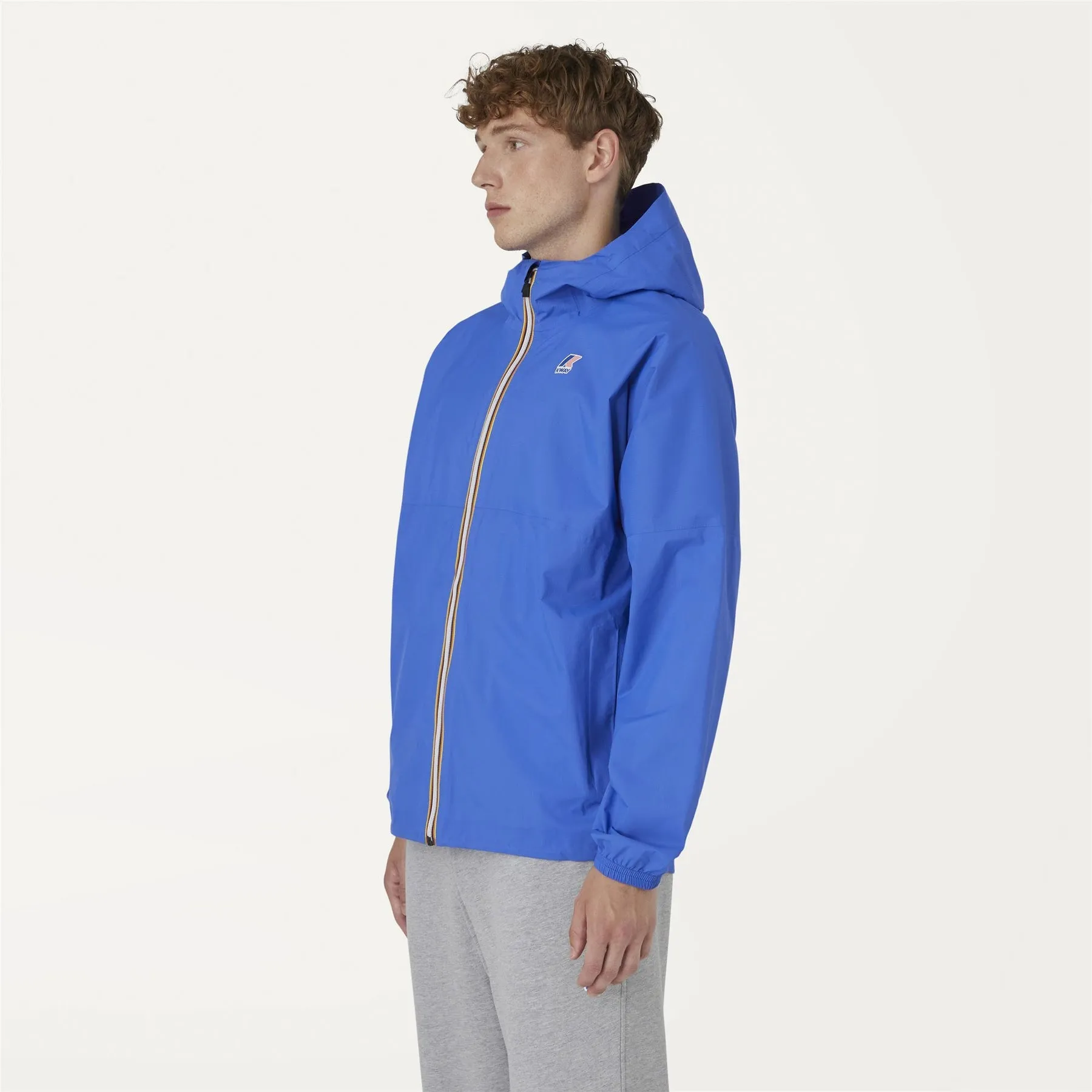 Amiable Claude - Packable Full Zip Rain Jacket in Blue Royal