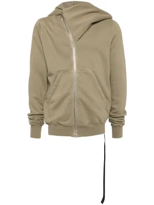 ASYMMETRIC ORGANIC COTTON ZIP-UP HOODED JACKET