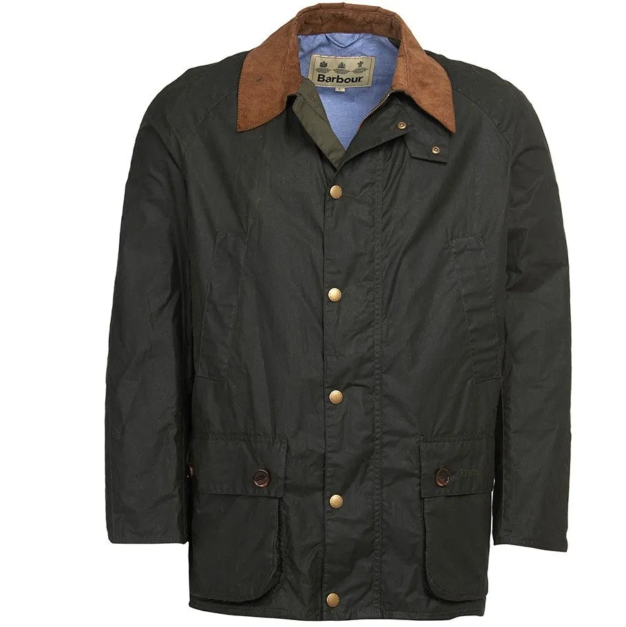 Barbour Hopsack-Mens Wax Jacket-Lightweight-Forest Green-MWX1633GN52