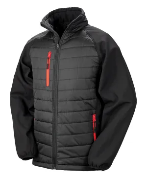 Black/Red - Compass padded softshell jacket