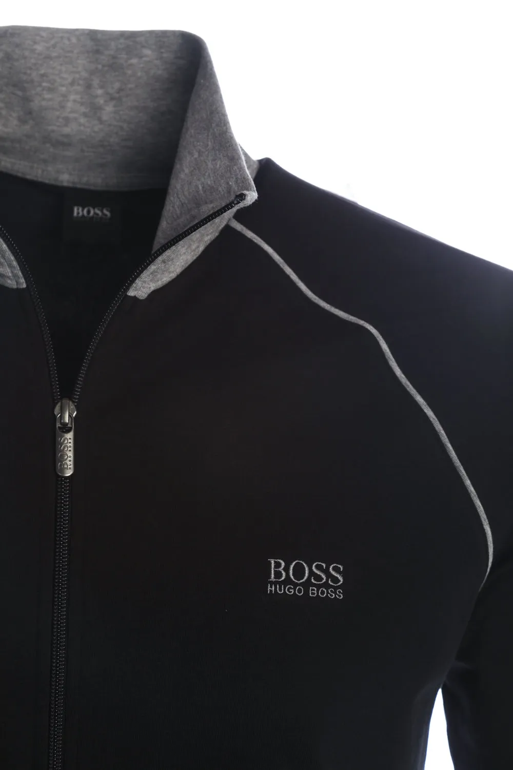 BOSS Mix & Match Jacket Z Sweat Top in Black & Grey