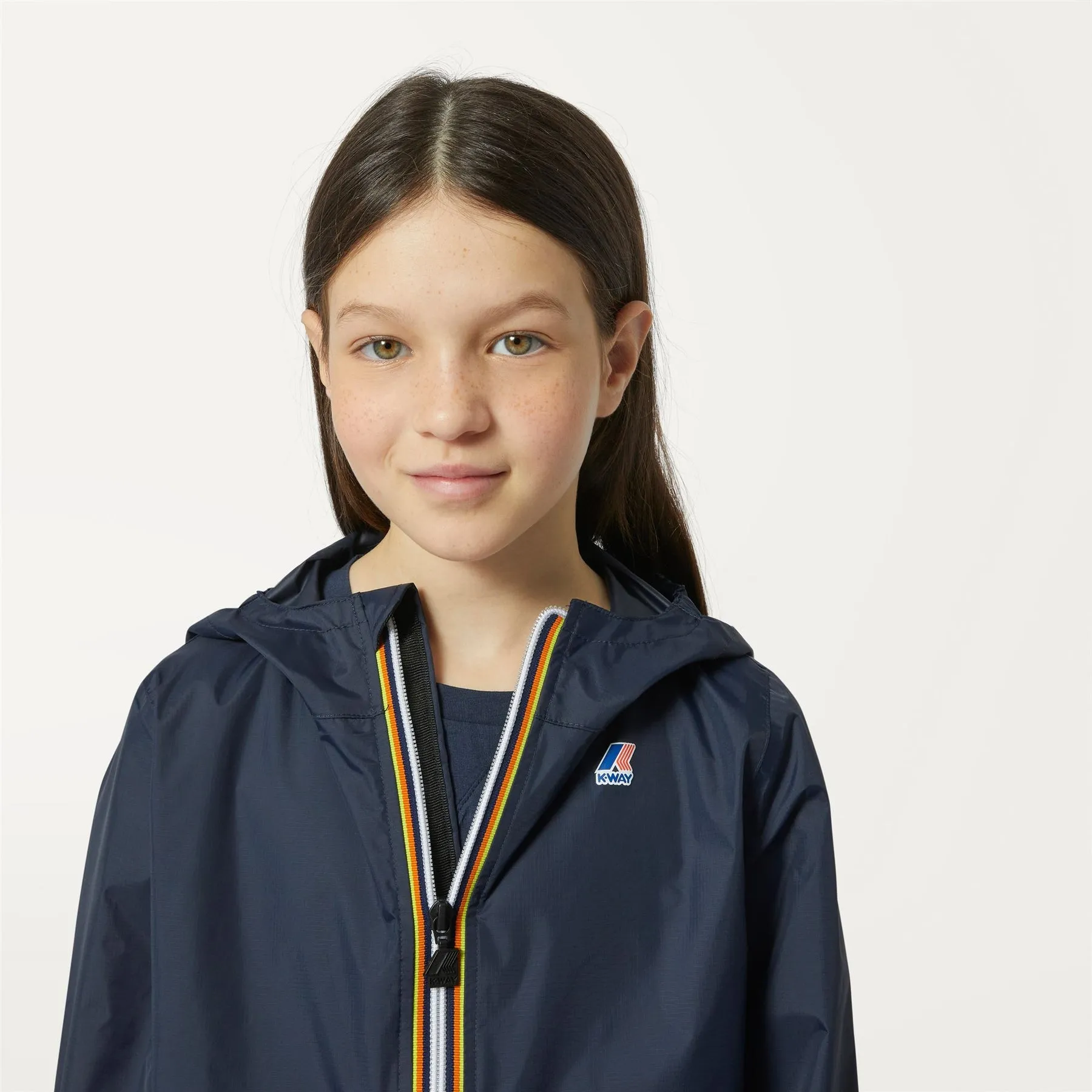 Claude - Kids Packable Full Zip Rain Jacket in Blue Depht