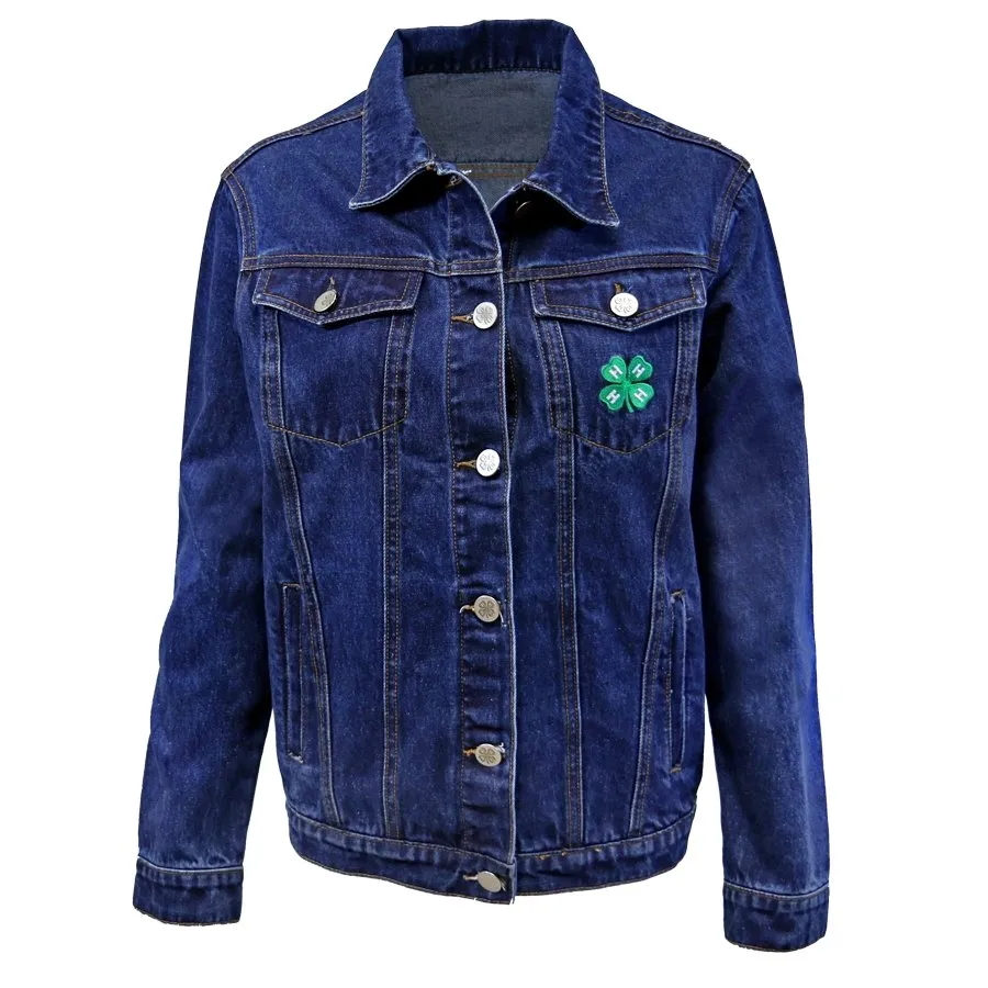 Denim Jacket W/ Embroidered Clover Logo