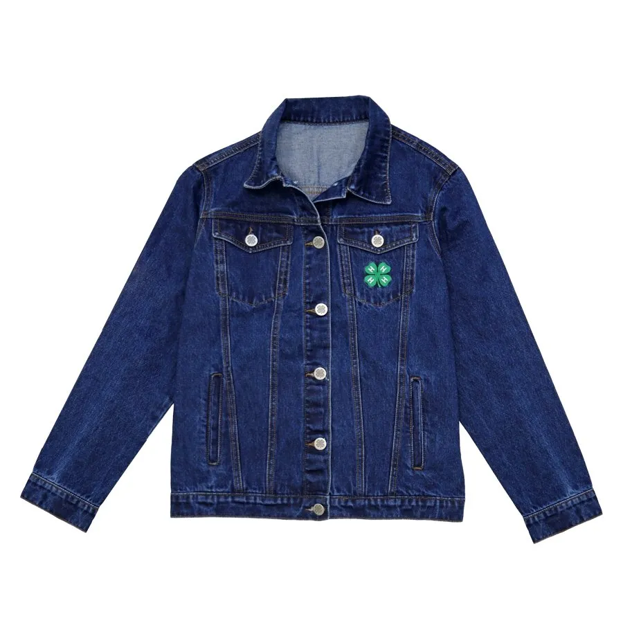 Denim Jacket W/ Embroidered Clover Logo