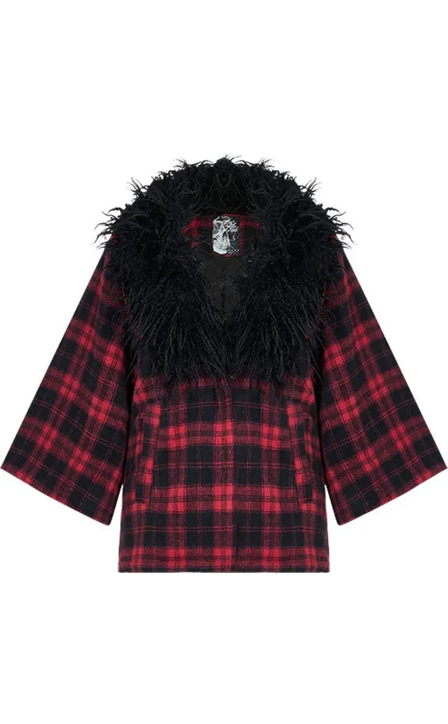 Deville Plaid Faux Fur Coat