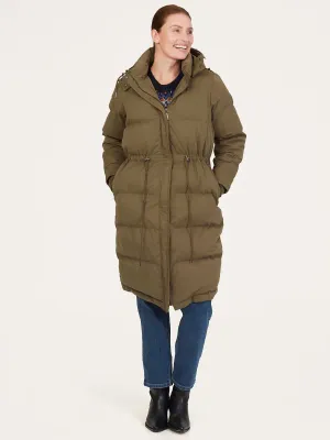 Elaina Recycled Polyester Cold Weather Coat - Khaki Green