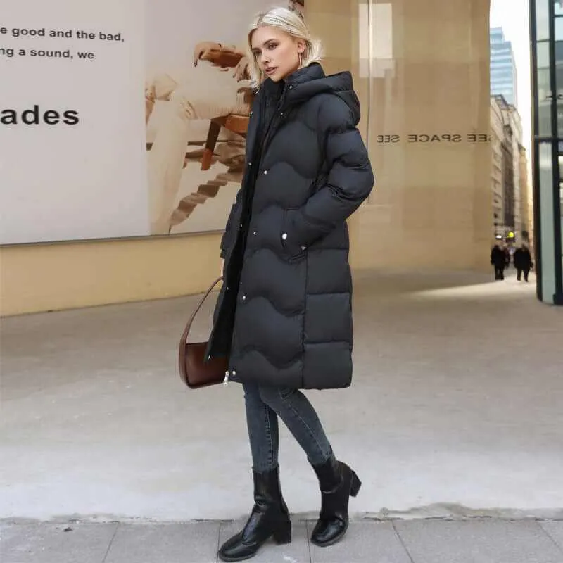 Glow Chic's Below the Knee Mid-Length Down Jacket