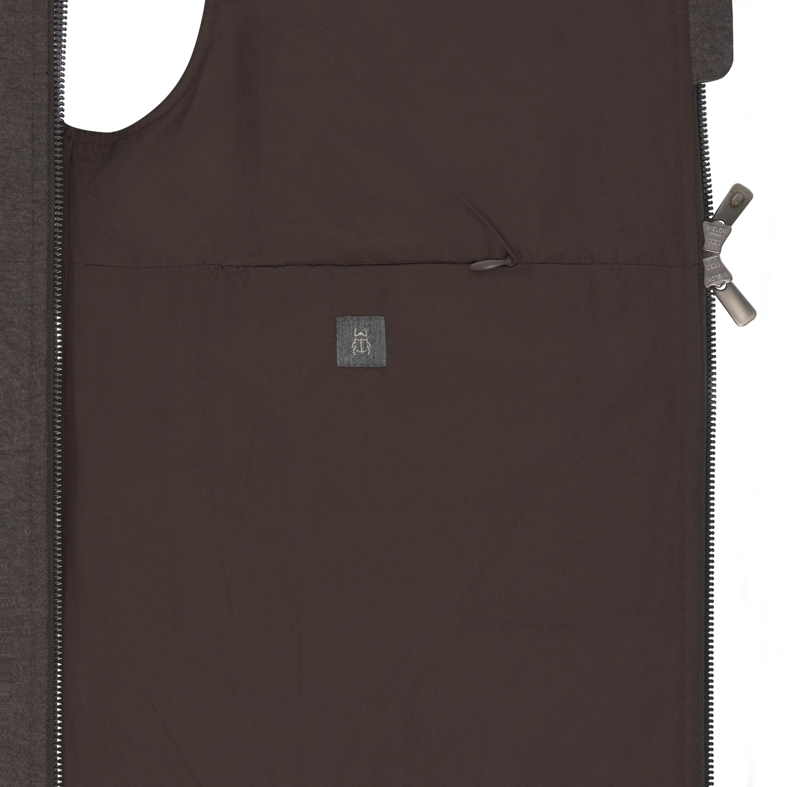 Hooded Padded Vest in Brown