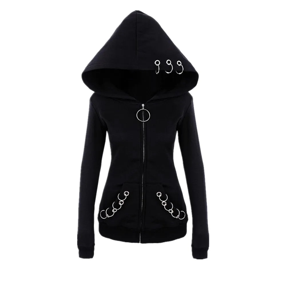 Indie Punk Iron Rings Hoodie