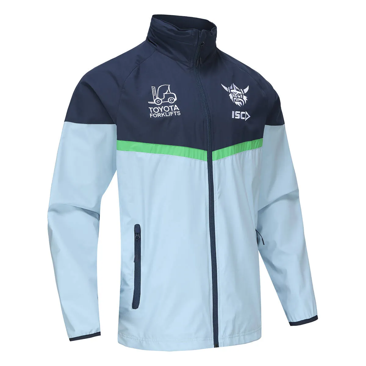 ISC Canberra Raiders 2024 Adults Wet Weather Jacket-Metal/Navy