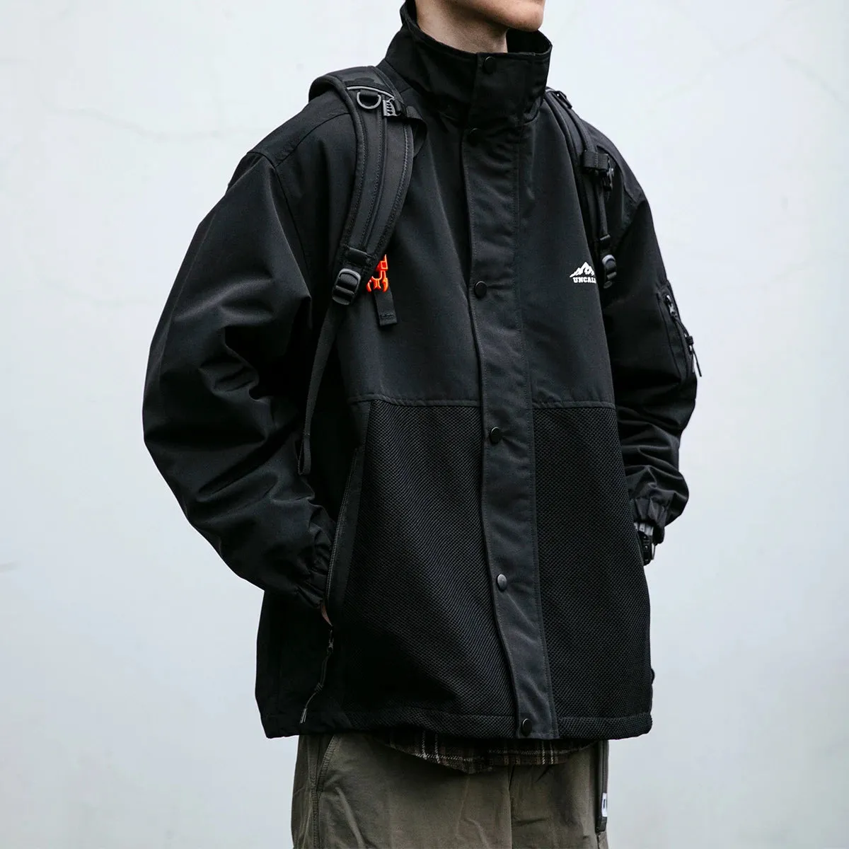 Japanese Streetwear Stand Collar Hiking Jacket - Waterproof Coat