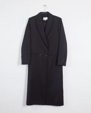 La Collection 'adeline' single breasted maxi coat, black, 12