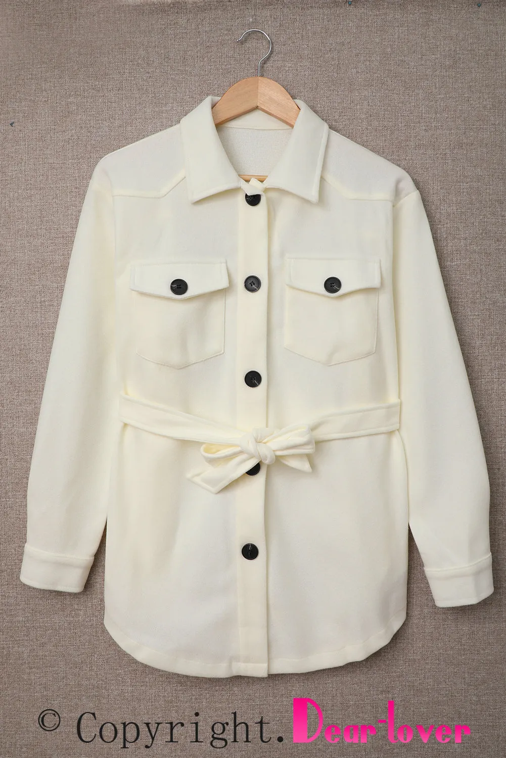 Lapel Button-Down Coat With Chest Pockets