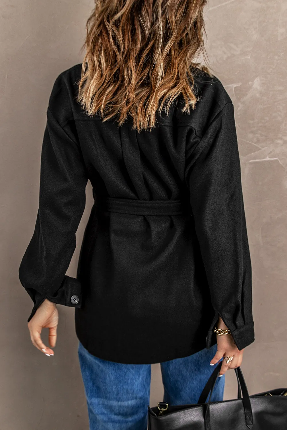 Lapel Button-Down Coat With Chest Pockets