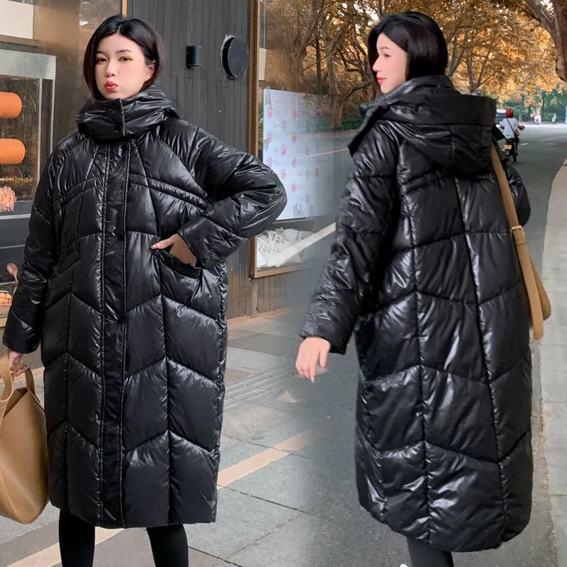 Lightweight Knee-Length Hooded Waterproof Puffer Coat