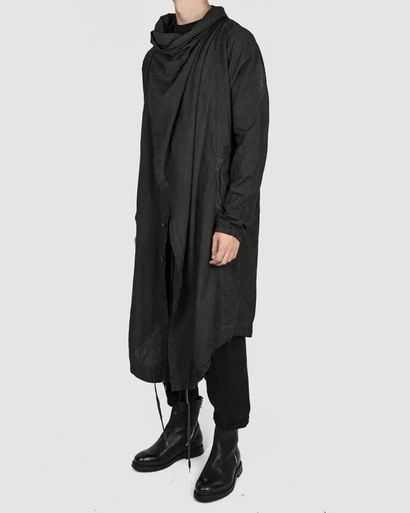 Lightweight oversized cotton coat graphite