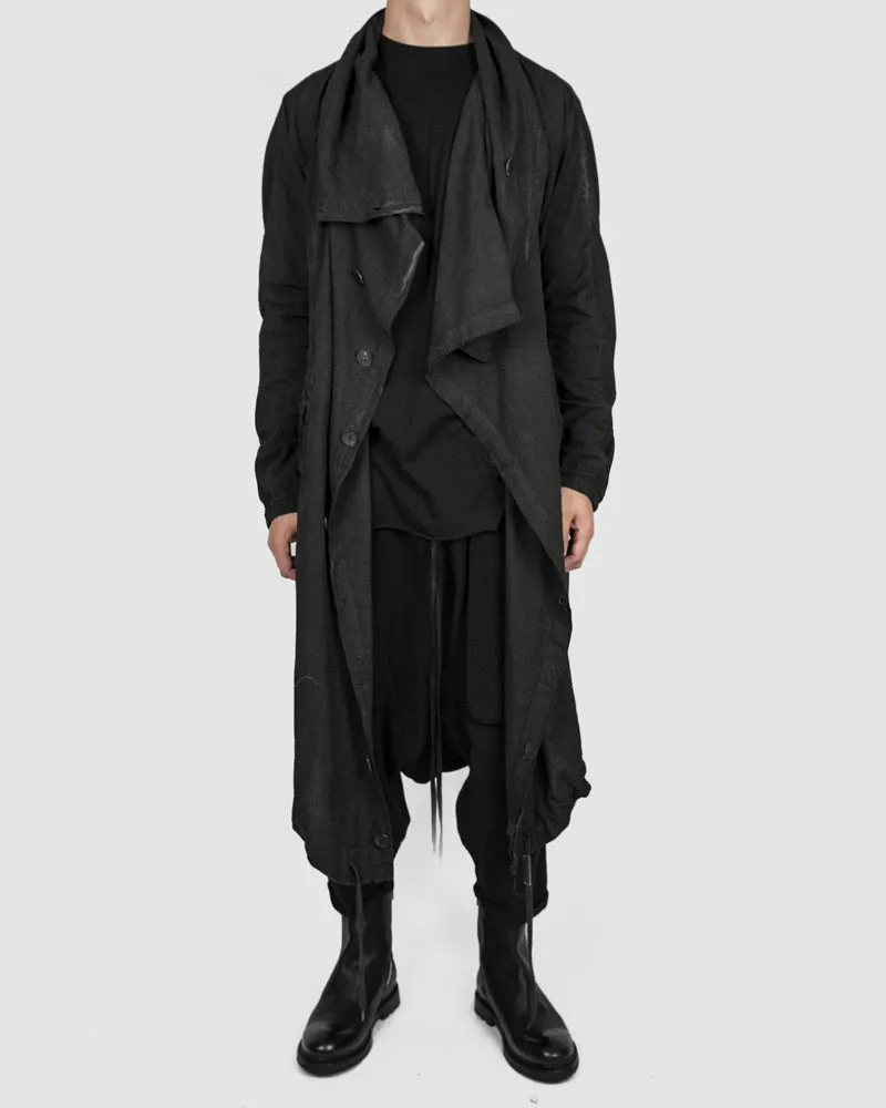 Lightweight oversized cotton coat graphite