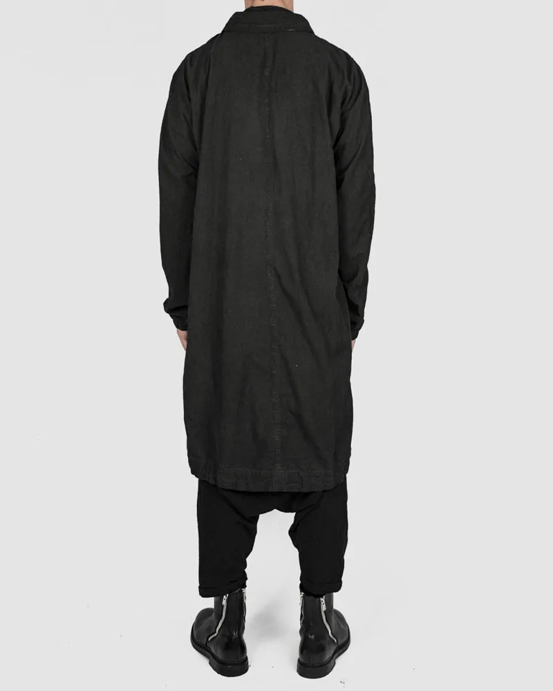 Lightweight oversized cotton coat graphite