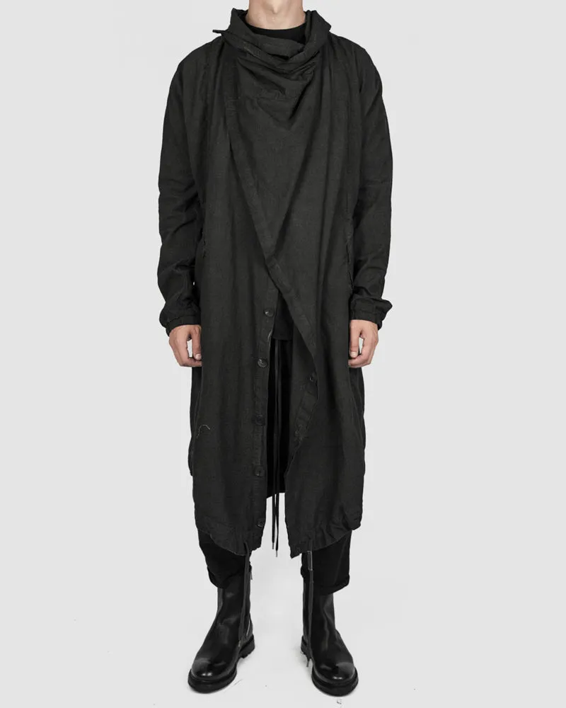 Lightweight oversized cotton coat graphite