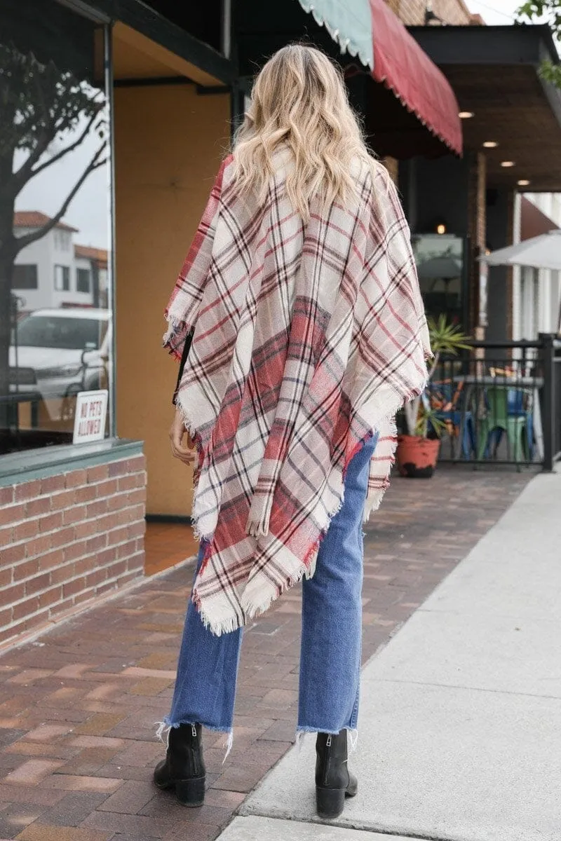 Lightweight Plaid Ruana