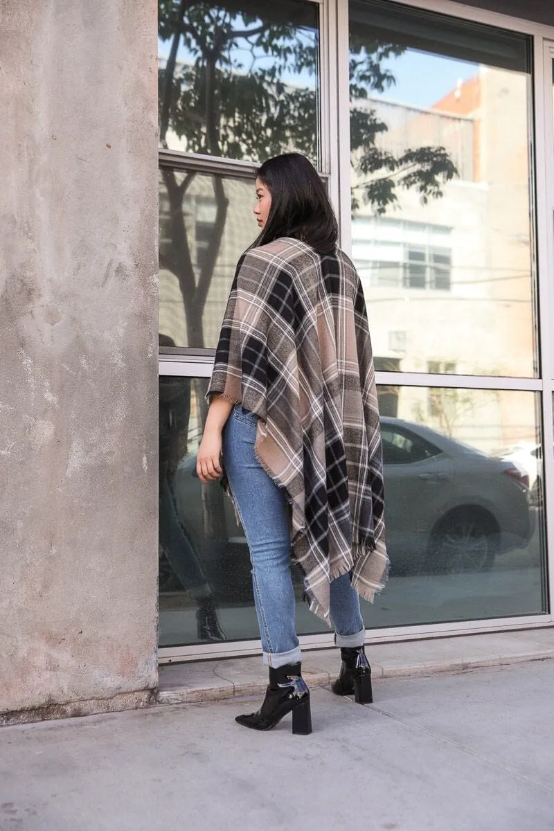 Lightweight Plaid Ruana