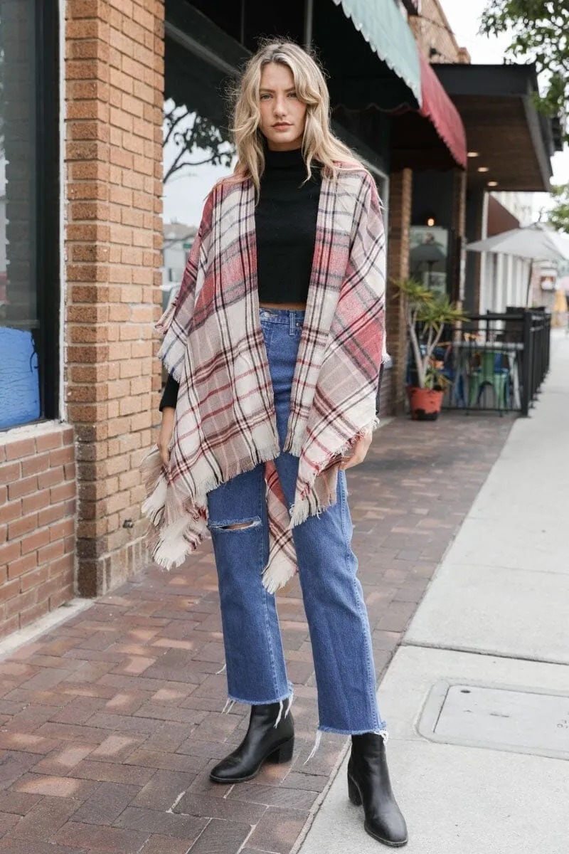 Lightweight Plaid Ruana