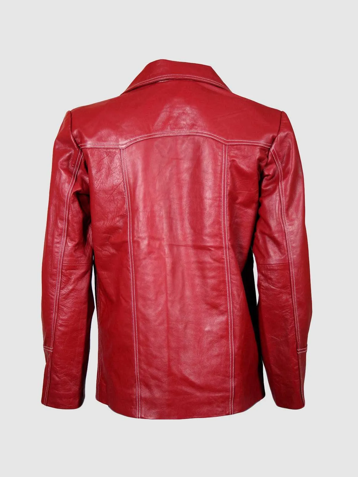 Lightweight Red Leather Coat