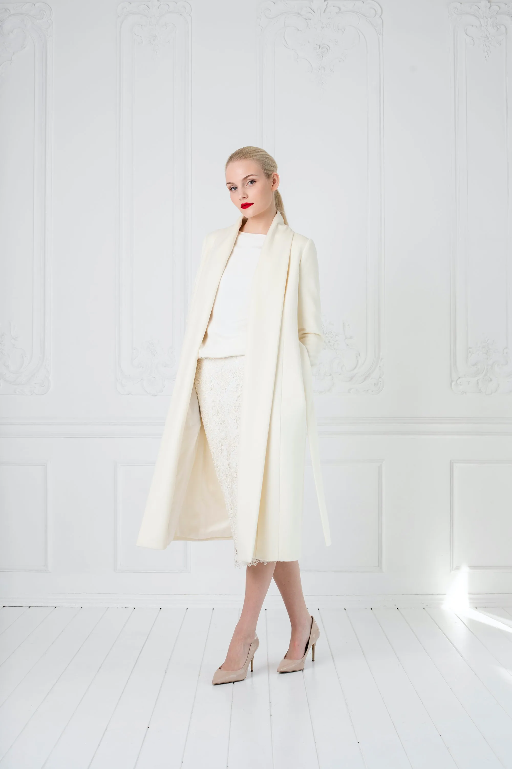 LIMONIUM IVORY WOOL LIGHTWEIGHT COAT