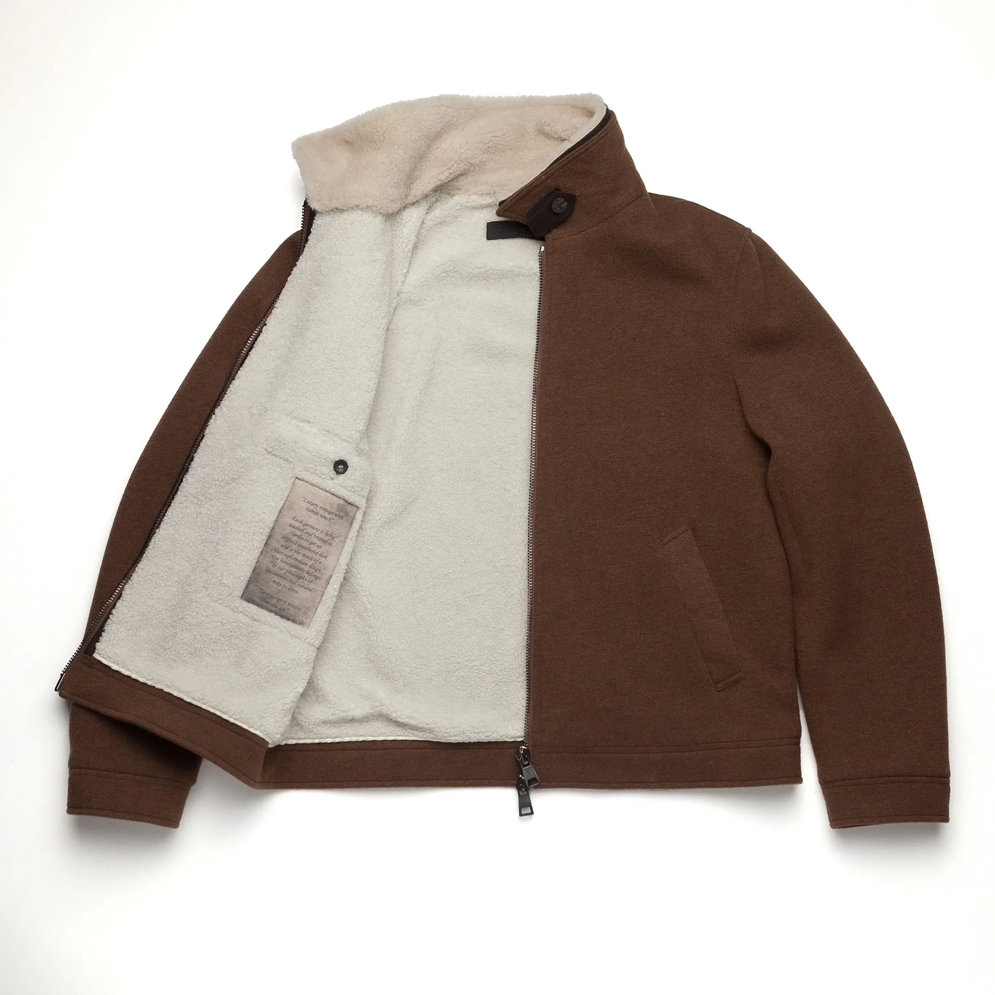 Lined Bomber in Coffee