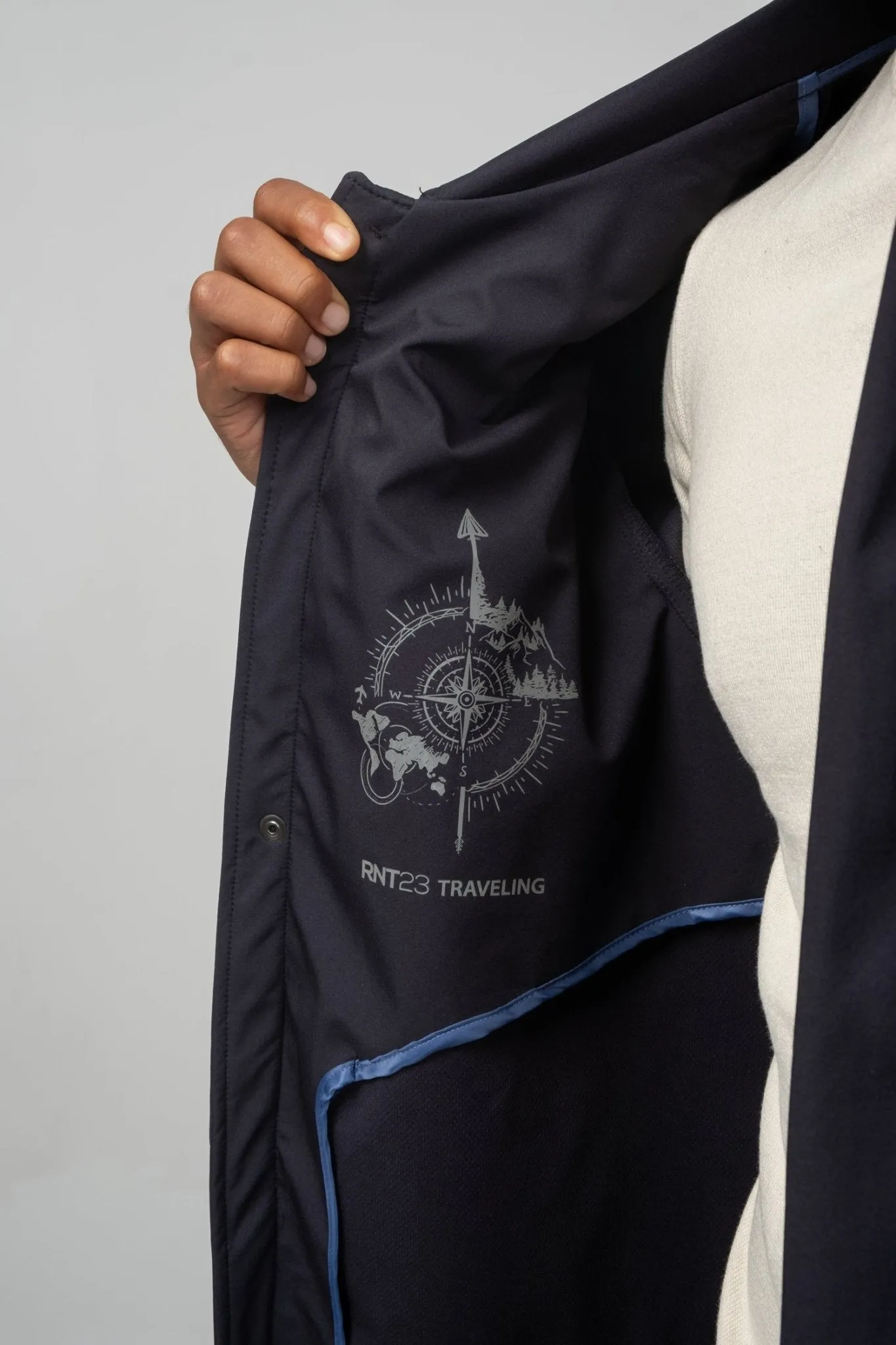 Long Lightweight Windbreaker - Navy