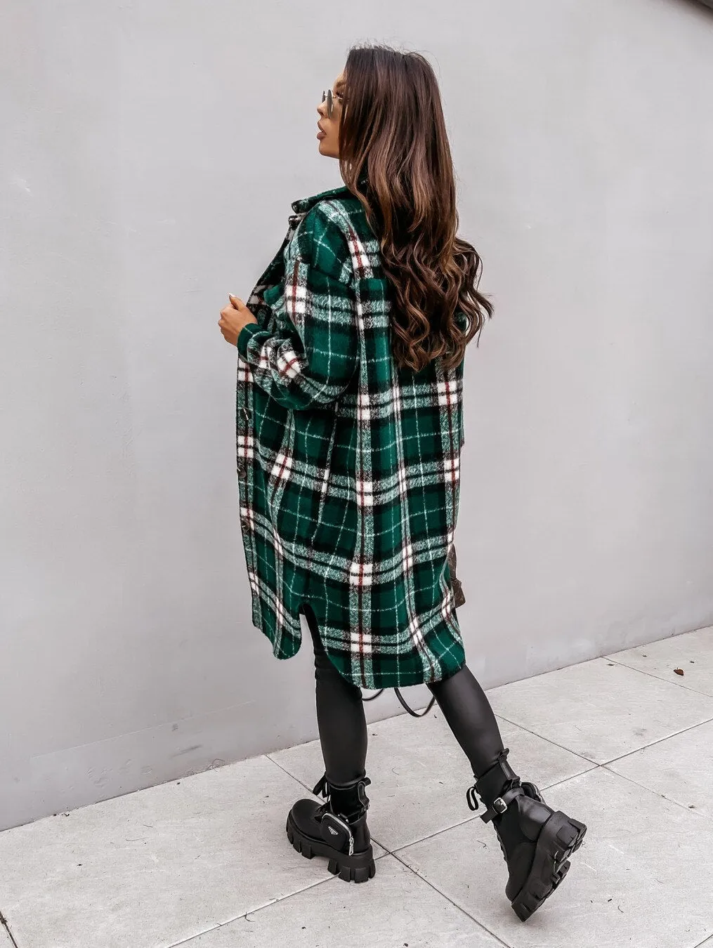 Long Plaid Coat For Women