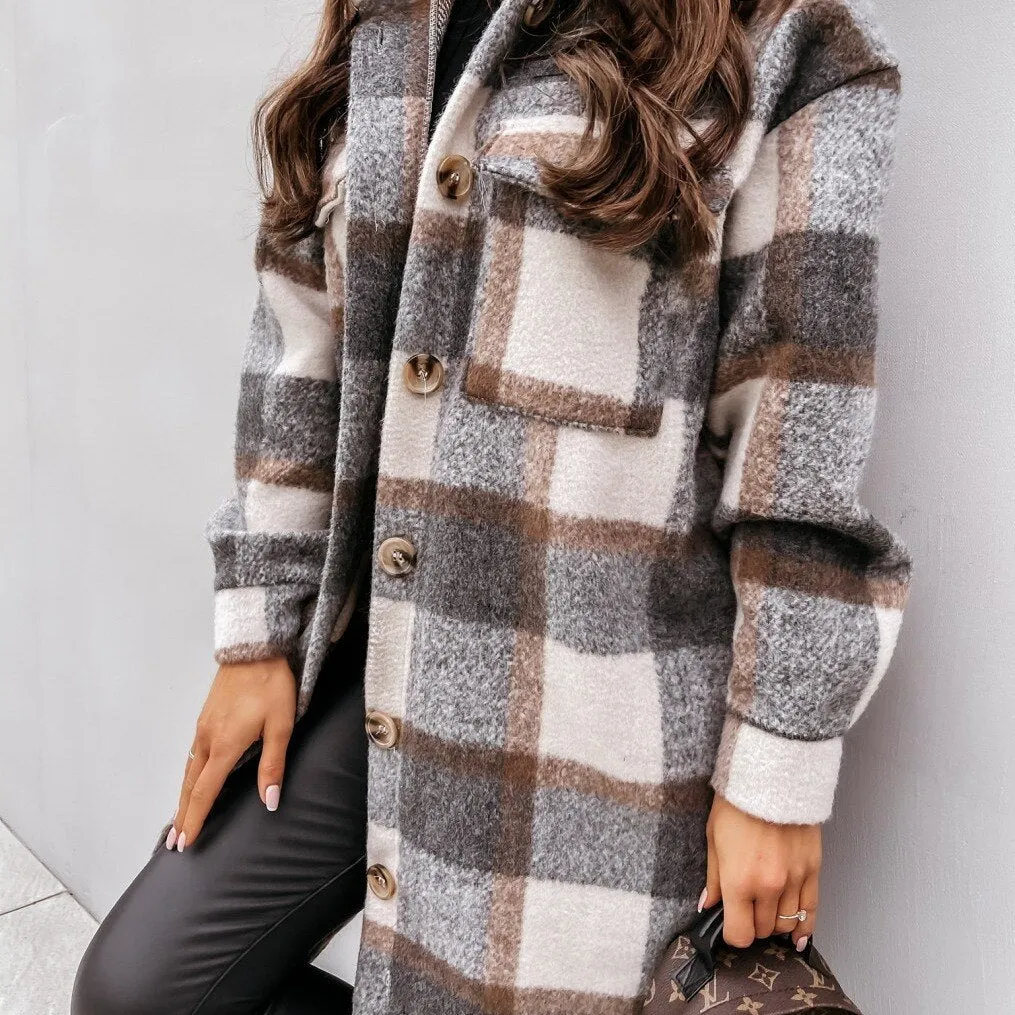 Long Plaid Coat For Women