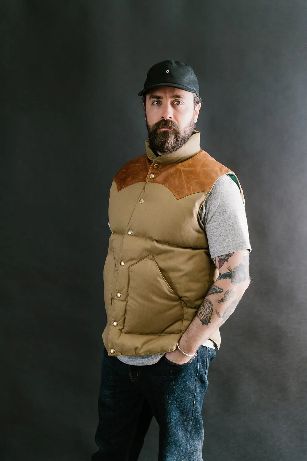 Lot 2199 - Rocky Mountain x Warehouse Dobby Twill Vest - Brown