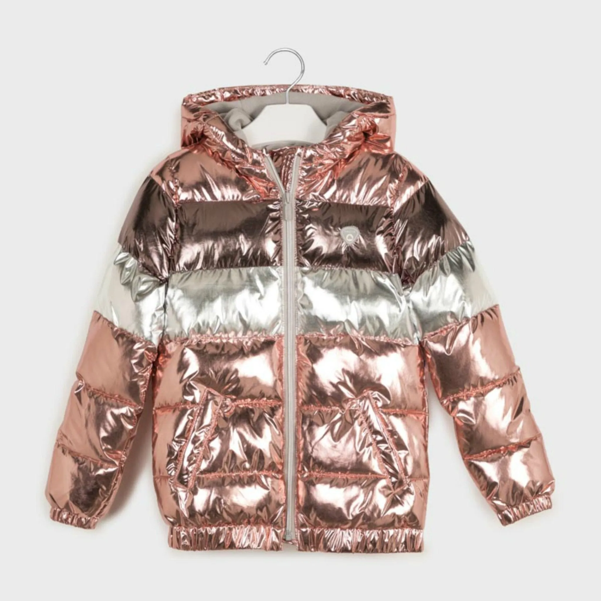 Mayoral Girls Metallic Blush Coat