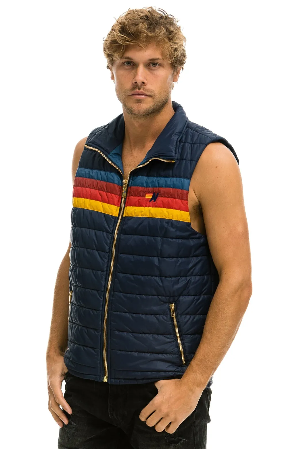 MEN'S 4 STRIPE VEST - NAVY