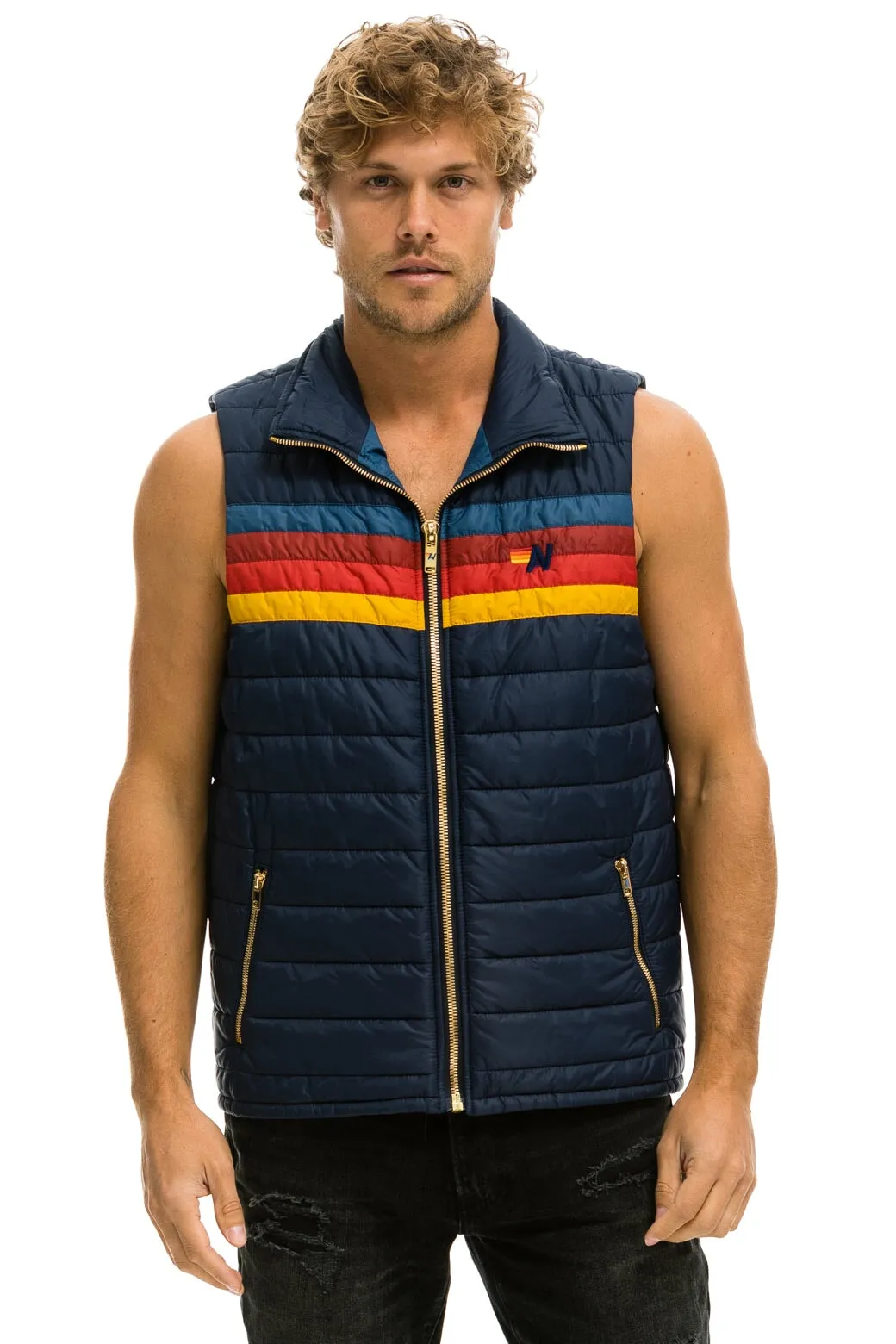 MEN'S 4 STRIPE VEST - NAVY