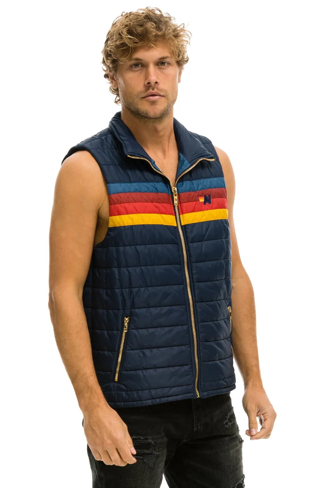 MEN'S 4 STRIPE VEST - NAVY