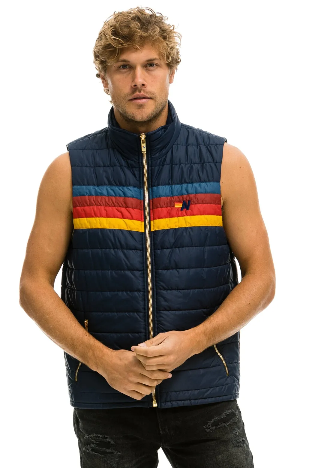 MEN'S 4 STRIPE VEST - NAVY