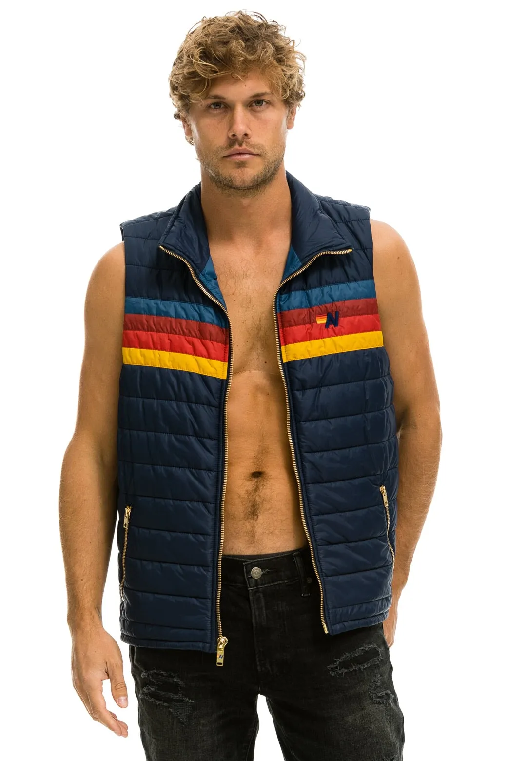 MEN'S 4 STRIPE VEST - NAVY