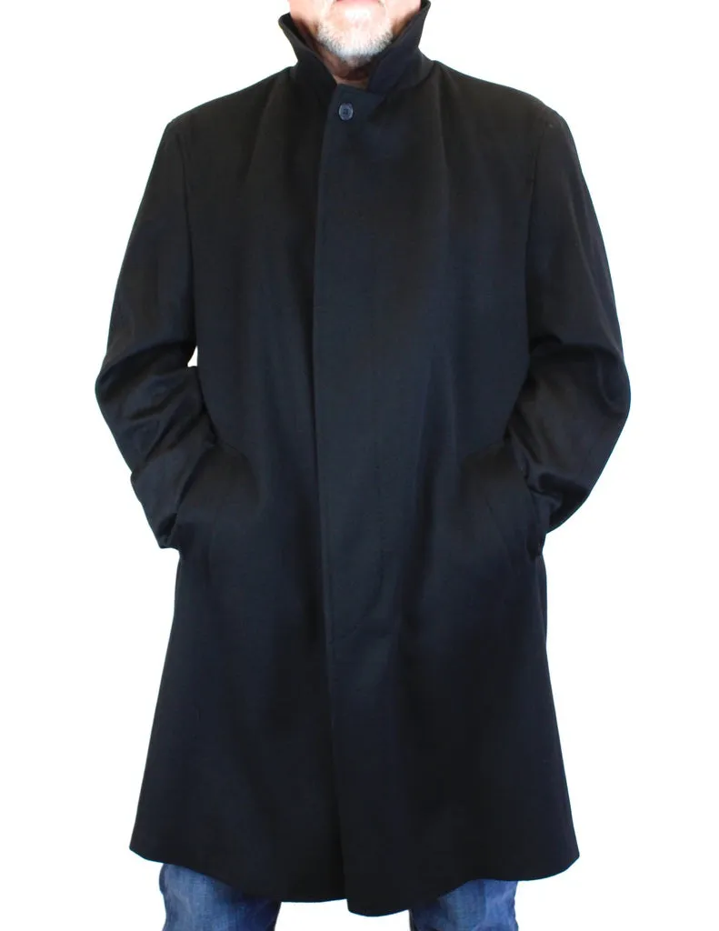 MEN'S BLACK 100% CASHMERE LIGHTWEIGHT COAT