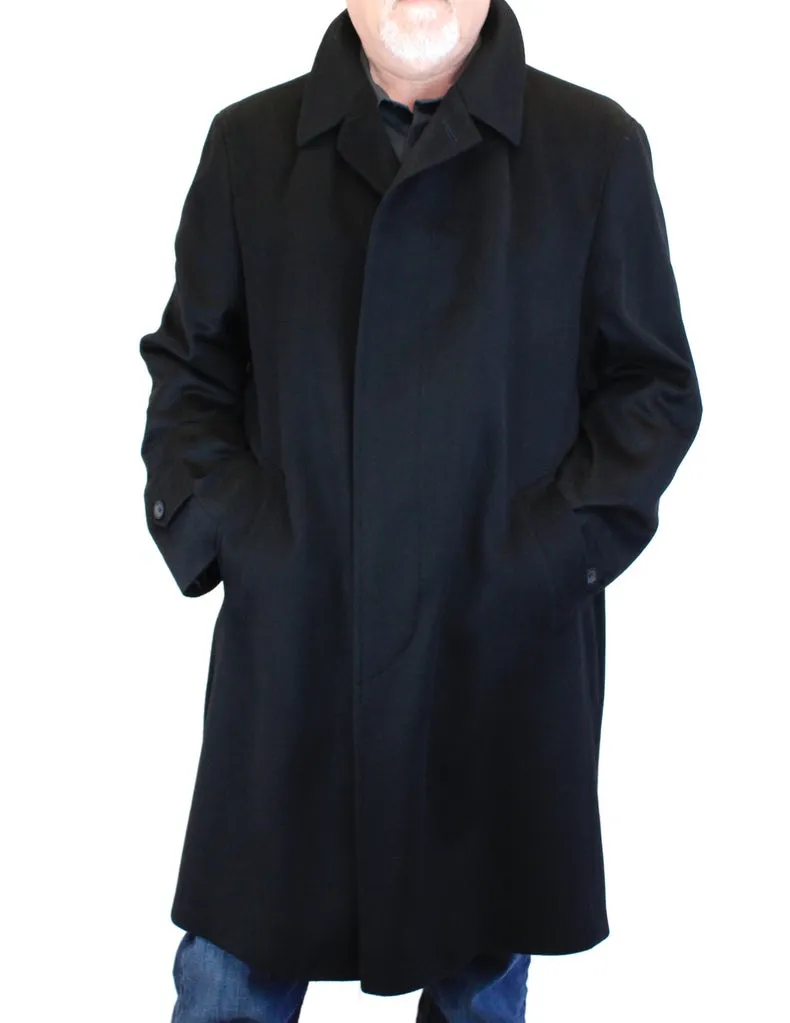 MEN'S BLACK 100% CASHMERE LIGHTWEIGHT COAT