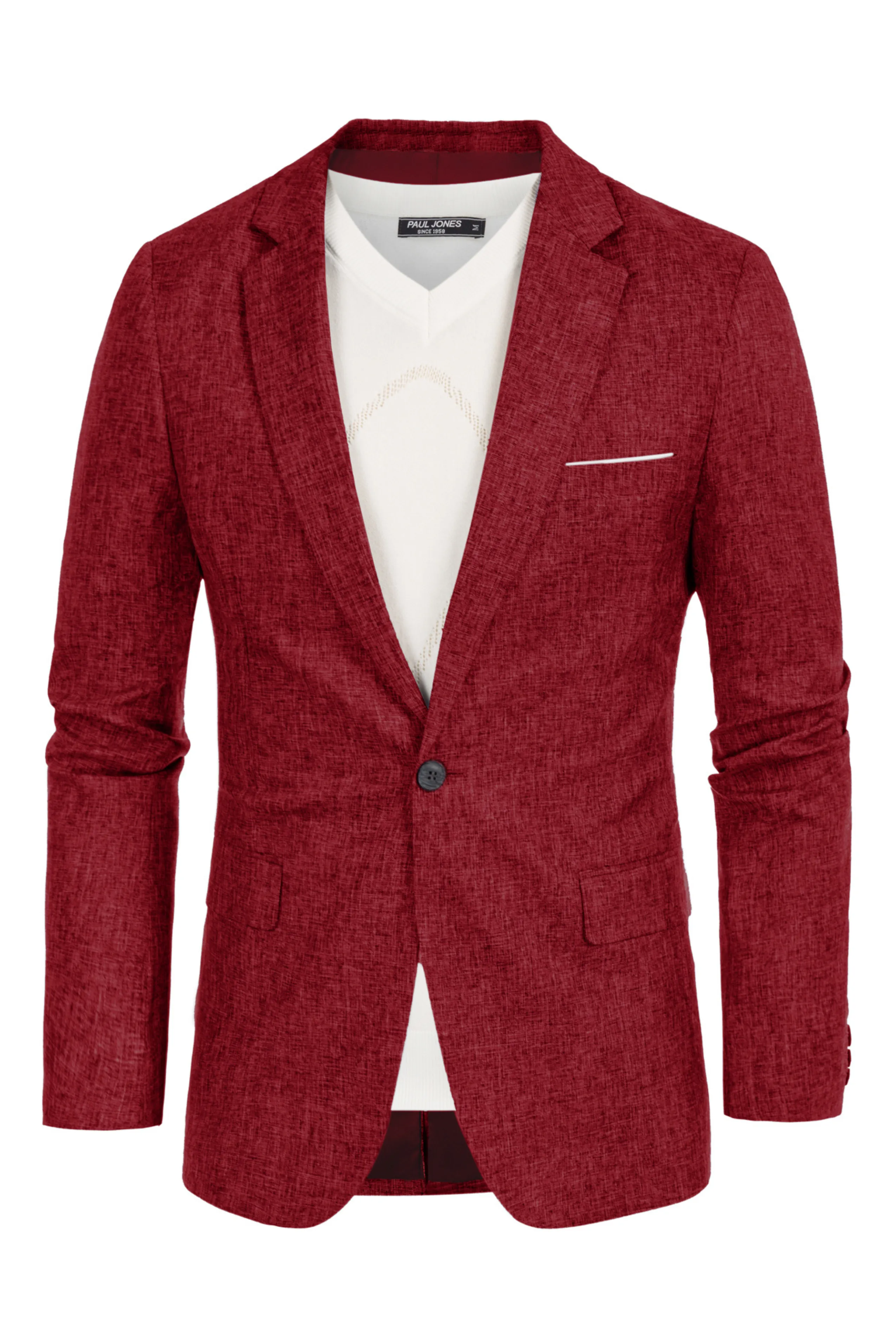 Men's Casual Lightweight Blazer Sport Coat One Button Business Suit Jacket