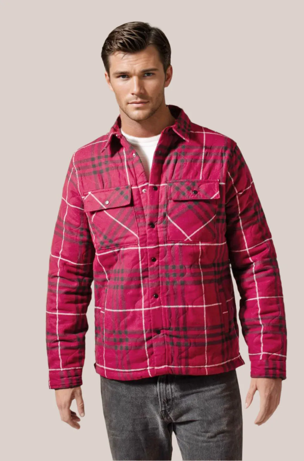 Mens Quilted Shirt Shacket