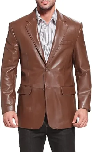 Men's Richard Classic Lambskin Leather Blazer Coat Jacket