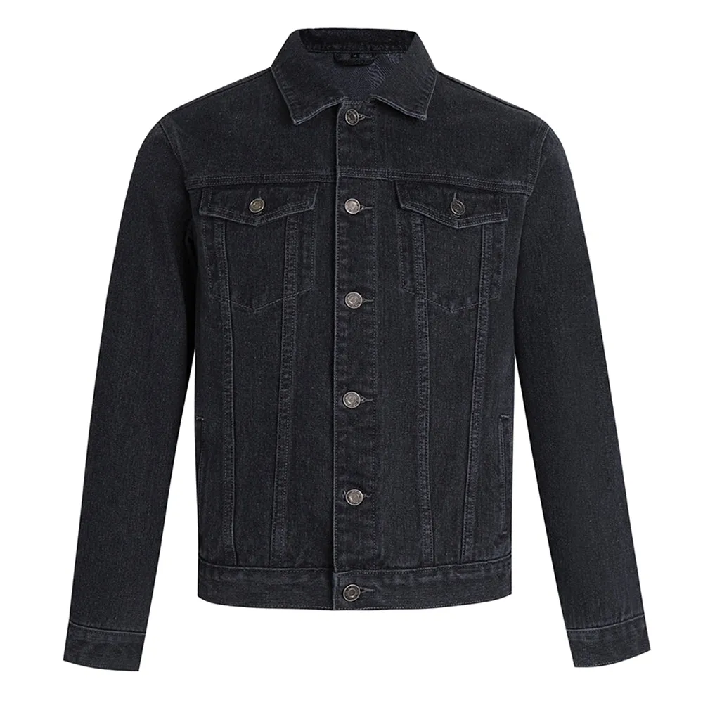 Mens Vintage Gothic Skeleton Graphic Button Up Denim Jacket