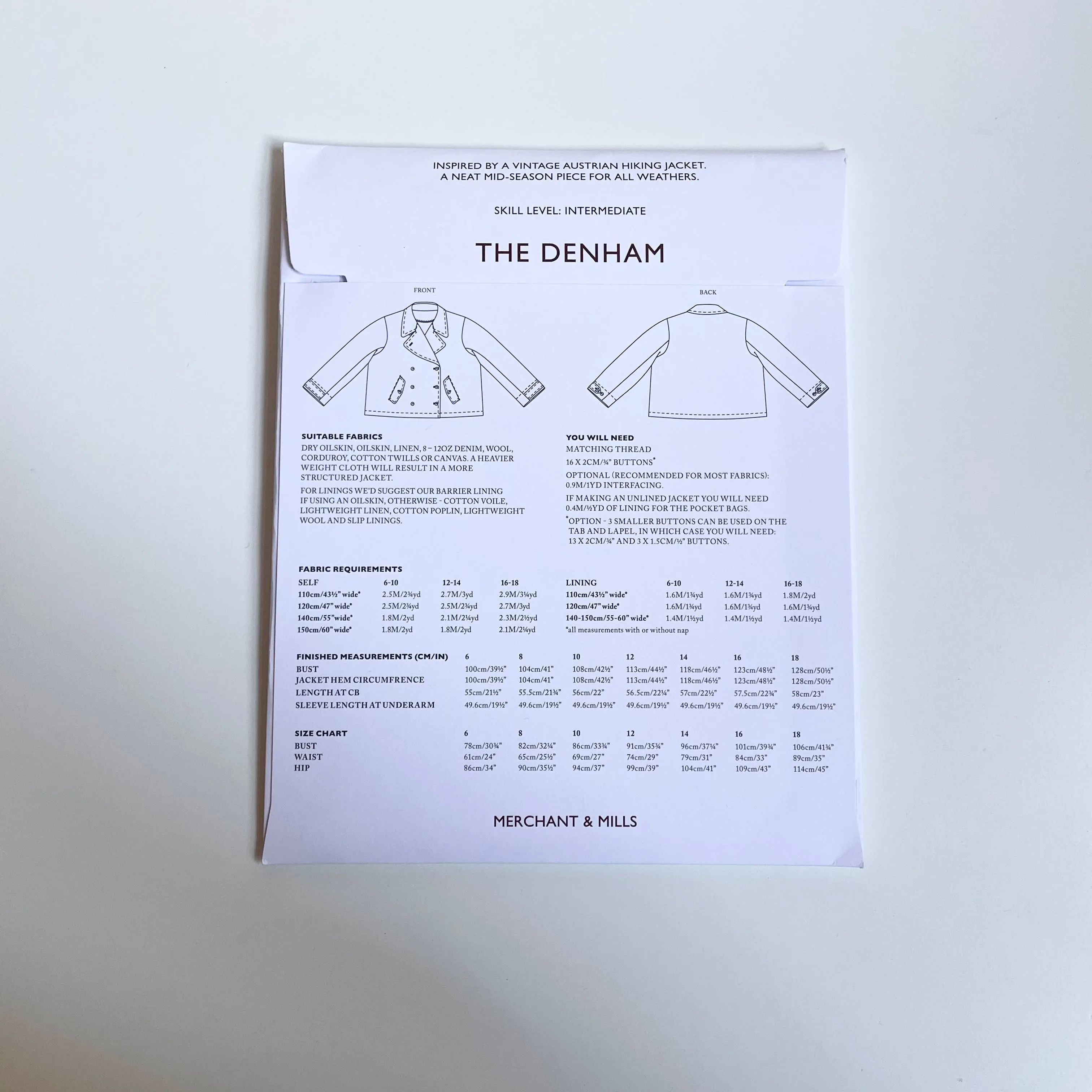 Merchant & Mills Pattern : The Denham