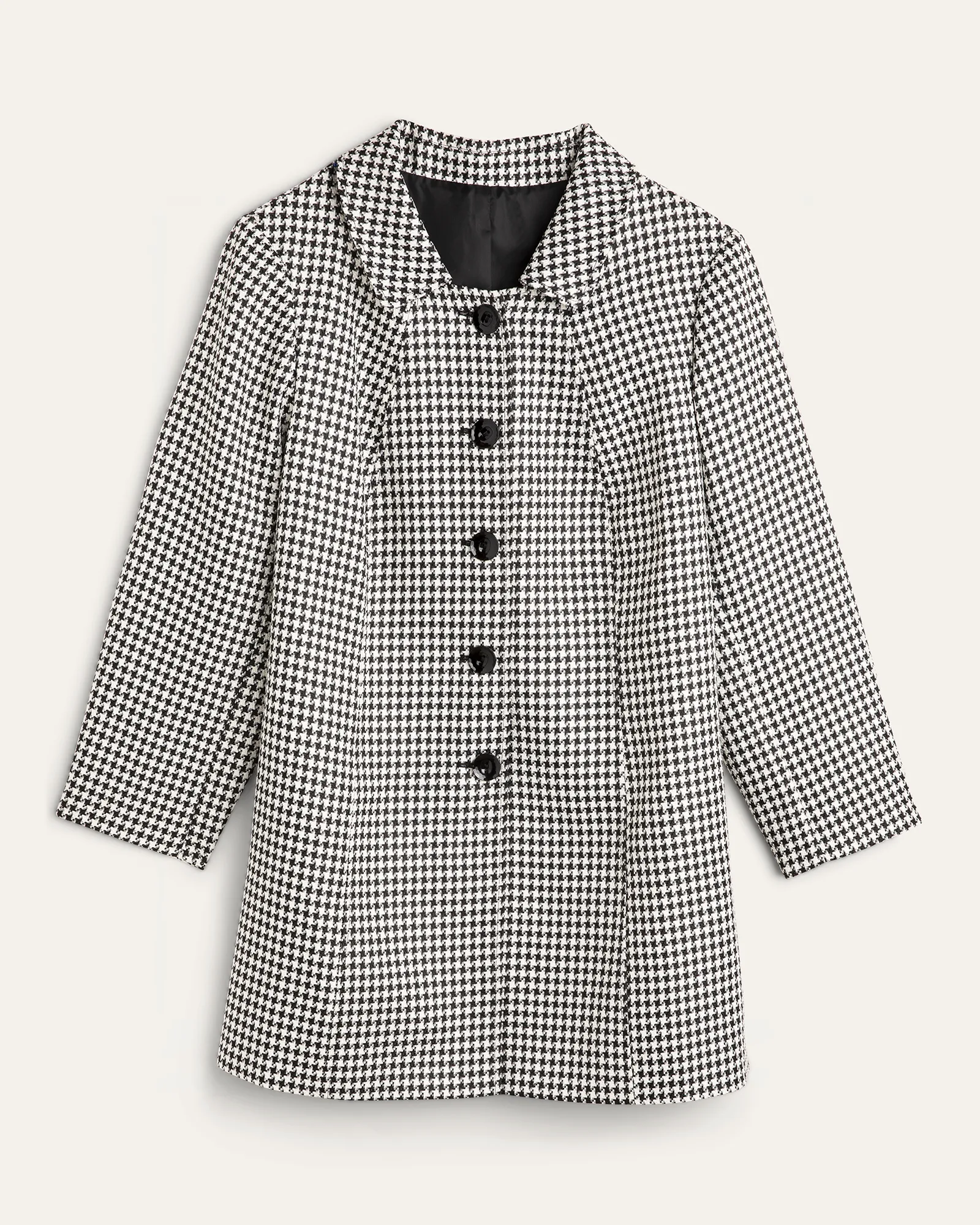 Nerea Houndstooth Coat | White / Black