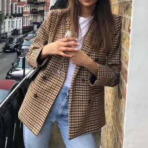 Office Wear Double Breasted Blazer