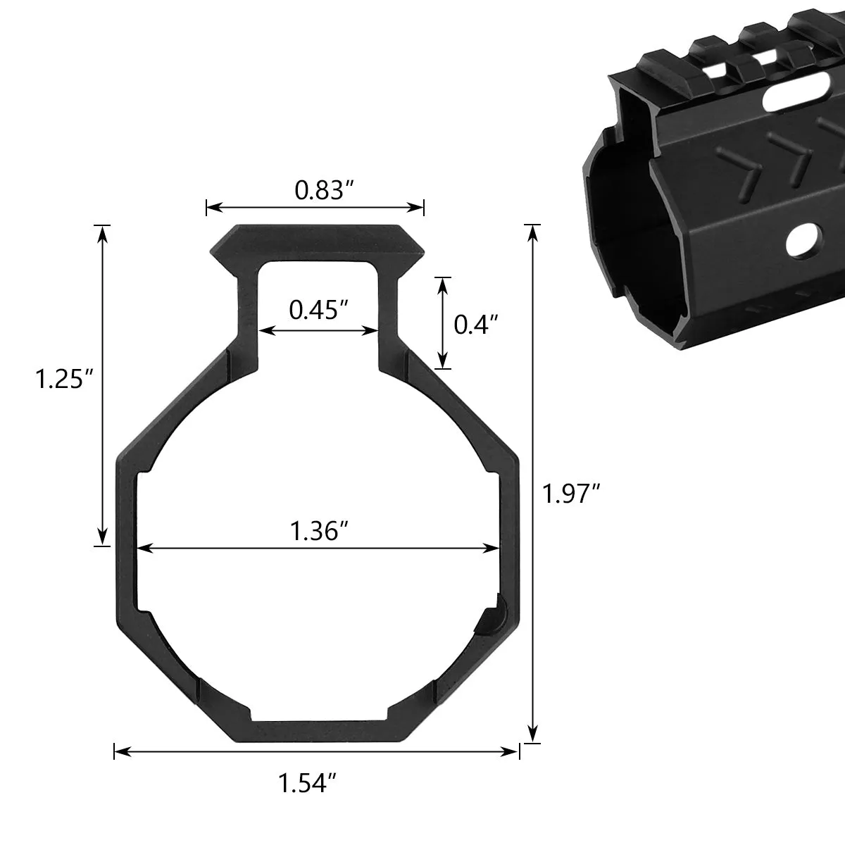 Ohhunt® AR-15 13.5" Ultra Light Hex Free Float M-lok Handguard with Steel Barrel Nut